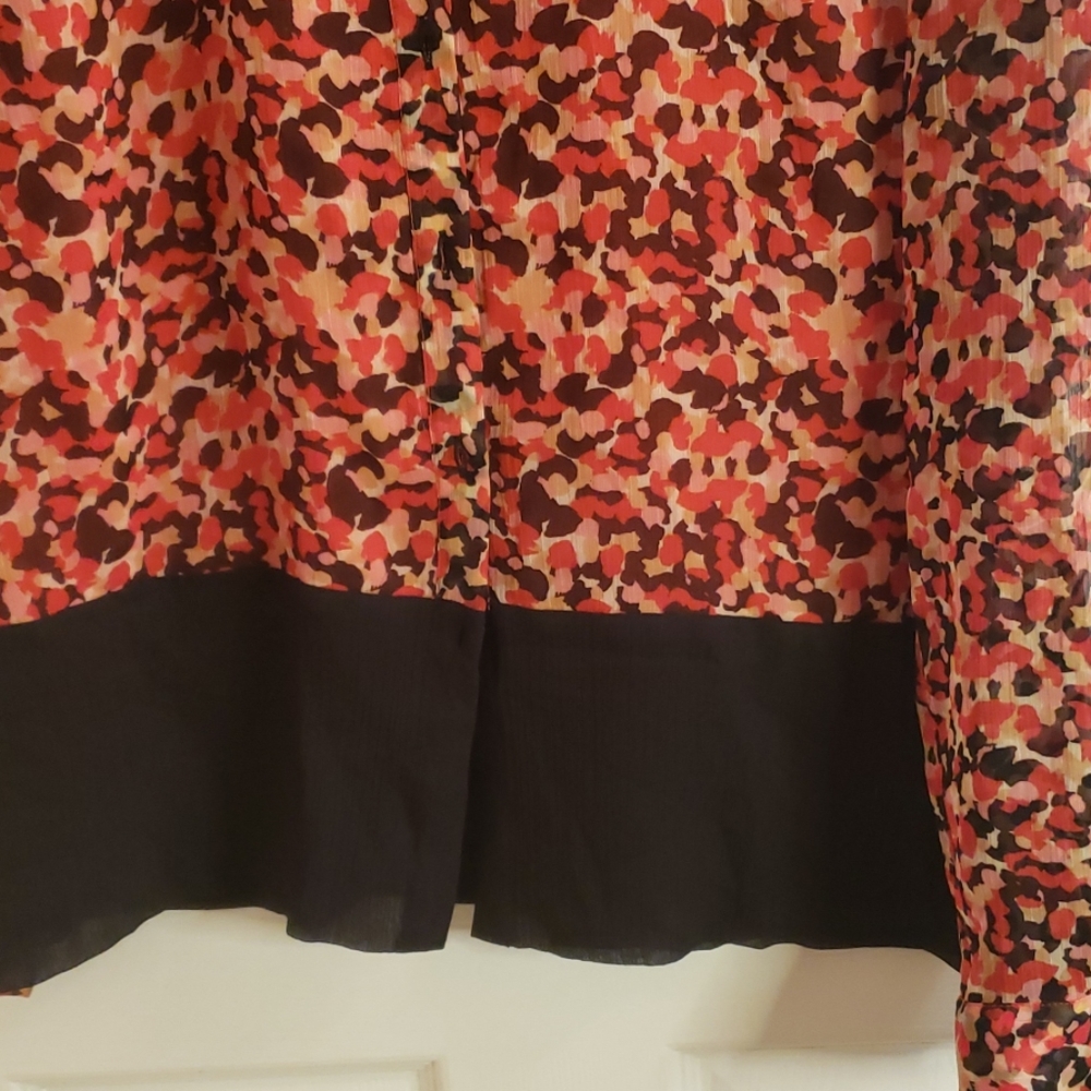 French Connection Orange Button Down Top Size 8 - image 2